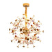 Contemporary Dandelion Led Chandelier - Fashionable Branch Design With Colorful Crystal Accents