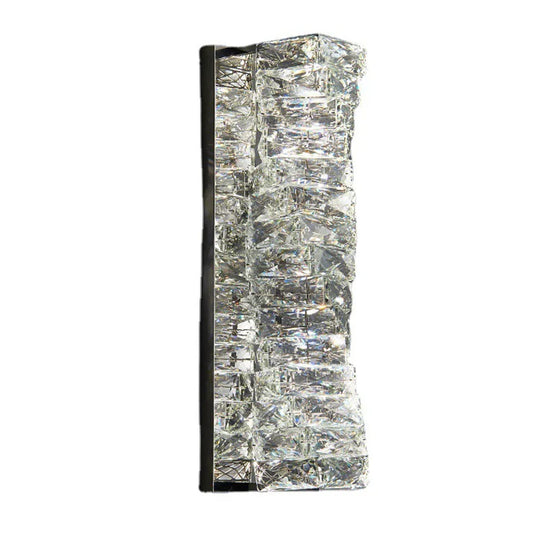 Chloe’s - 3 Color Temperature Wall Lamp Crystal K9 Led Light Chrome Gold Indoor Bright Sconce For