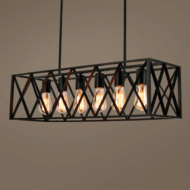 Elena’s Retro Loft 6 Bulb Industrial Chandelier Pendant Lights