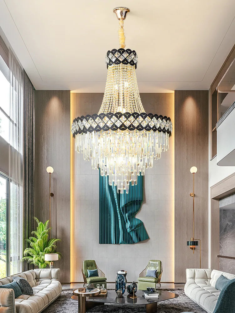 Duplex Building Crystal Chandelier - Post - Modern Light Luxury Elegance For Spiral Staircases