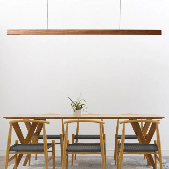 Japanese - Inspired Black Walnut Pendant Light - Nordic Minimalist Design For Dining Tables Offices