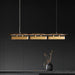 Elegant Black And Gold Led Chandelier - Contemporary Lighting For Dining Kitchen Rooms Pendant