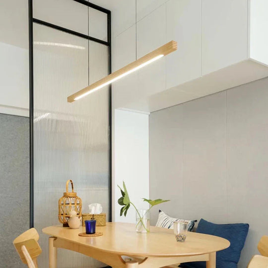 Japanese - Inspired Black Walnut Pendant Light - Nordic Minimalist Design For Dining Tables Offices