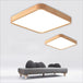 Modern Solid Wood Led Ceiling Light - Remote - Controlled Lighting Fixture For Room Bedroom Kitchen