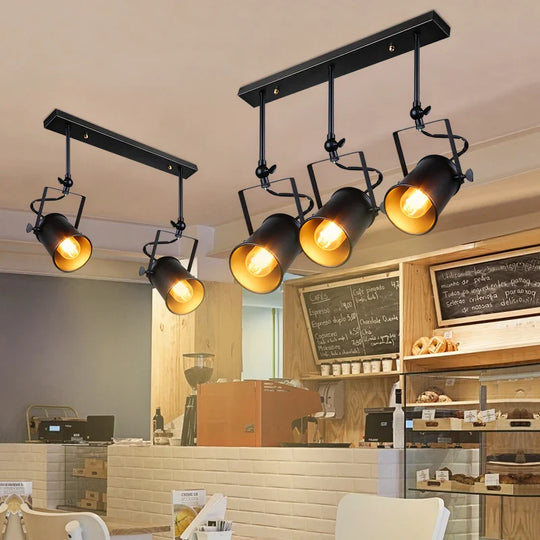 Vintage Loft Industrial Pendant Light - American Style Spotlight Led Lamp For Restaurant Cafe And