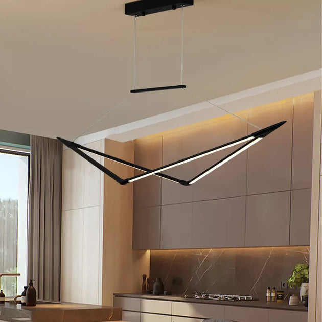 Contemporary Rc + Dimmable Chandelier - Perfect For Living Rooms Dining And Kitchens In Black White