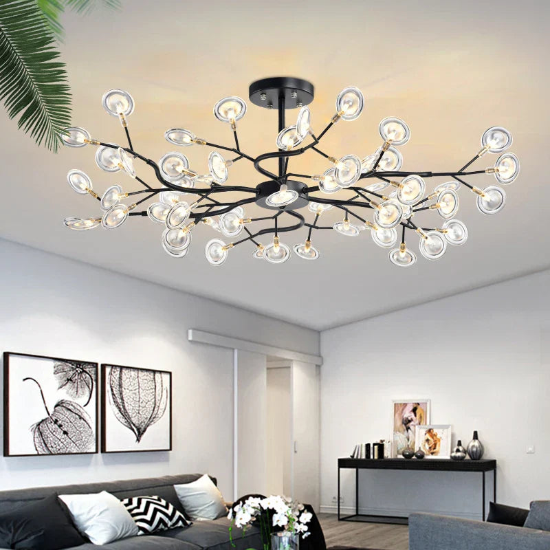 Modern Led Firefly Chandelier - Contemporary Ceiling Pendant Lamp For Living Room Bedroom Kitchen