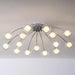 Contemporary Chrome Metal Chandelier With Glass Lampshade - Versatile Led Lighting For Home Decor