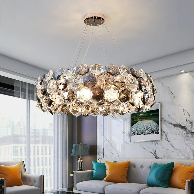 Post - Modern Crystal Wrought Iron Chandelier - Elegance For Dining Rooms Creative Living And