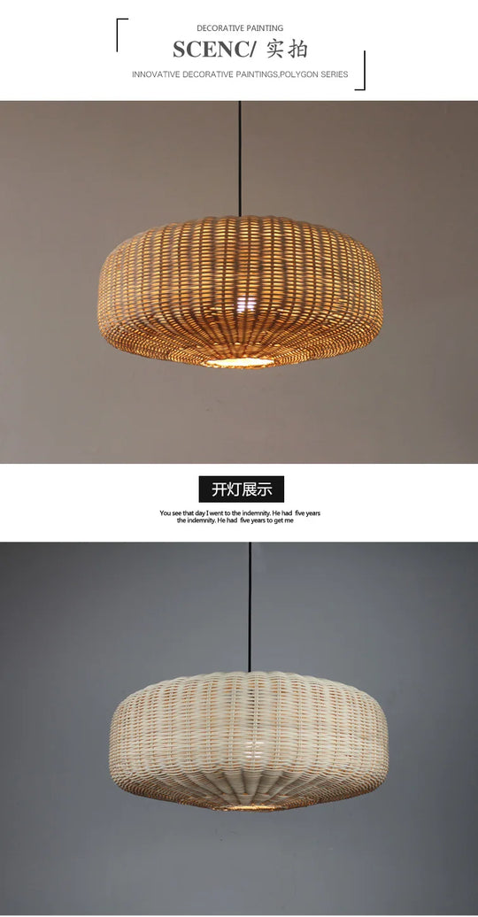 Retro Handmade Rattan Pendant Lights - Chinese - Inspired Vintage Lighting For Dining Rooms