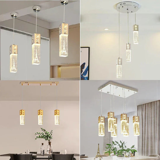 Bubble Crystal Led Pendant Lights And Wall Lamps - Modern Indoor Decor Lighting For Living Dining