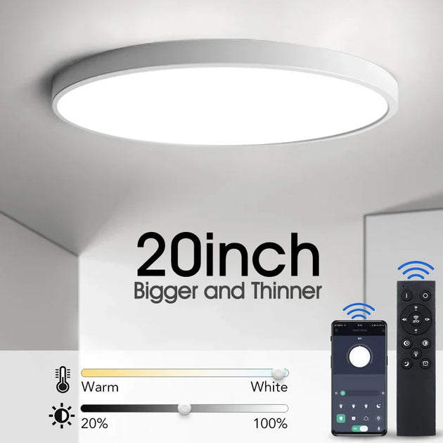 Ultra - Thin Led Ceiling Light - Modern 20 - Inch Large Lamp With Dimmable Brightness Ac85 - 265V