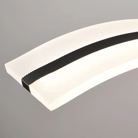 Sleek Led Wave Pendant Light - Minimalist Elegance For Dining Rooms And Creative Restaurant Decor