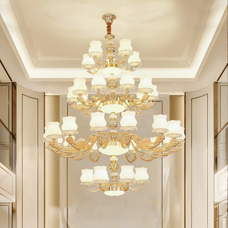 European Style Duplex Building Chandelier - Simple Elegance For Large Living Rooms Hallways And