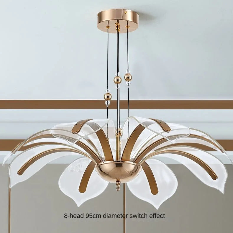 Modern Led Night Primrose Petals Ceiling Chandelier - Minimalist Elegance For Living Dining And