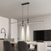 Sleek Black And Gold Led Chandelier - Minimalist Lighting For Kitchen Dining Room Decor Pendant