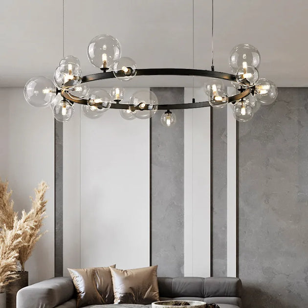 Designer Bubble Ball Chandelier - Nordic Glass Lighting For Dining Living Room And Bar Pendant