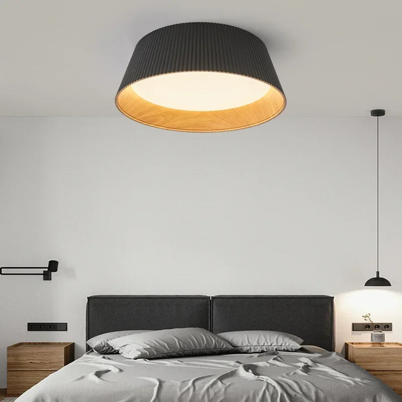 Minimalism Designer Wood Grain Ceiling Lamp - Led Dining Room Bedroom Kitchen Decoration Chandelier