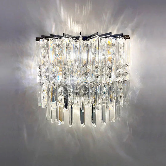 Elegant Modern Crystal Chrome Chandelier - A Luxury Glossy Fixture For Living Rooms Bedrooms And