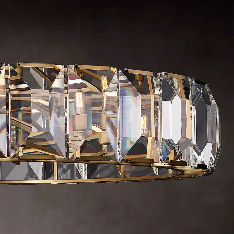 Versatile Dimmable Led Crystal Chandelier - Elegant Lighting Fixture In Gold Chrome And Black