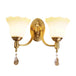 Sophia - European - Style Glass Wall Lamp Warm Living Room Tv Background Bedroom Bedside Double