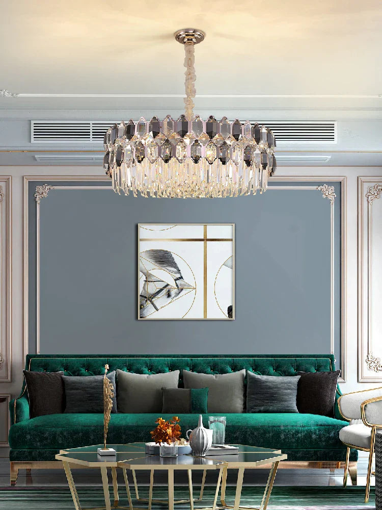 Elegant Crystal Chandelier With A Touch Of Light Luxury - Post - Modern Golden Beauty For Living