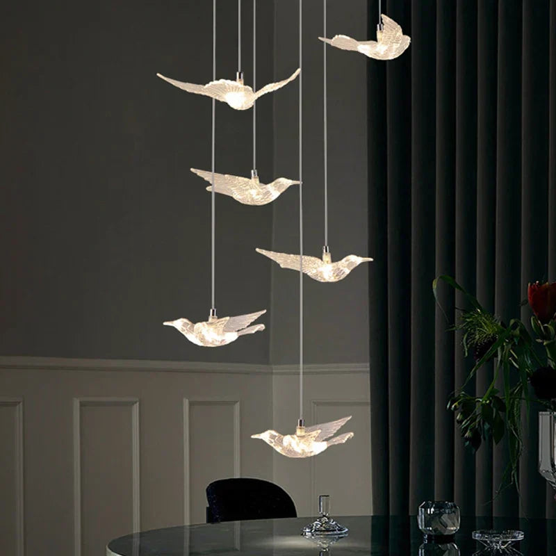 Contemporary Led Bird - Shaped Pendant Lamp - Stylish Illumination For Your Living Space Lights