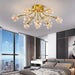 Luxury Dendritic Crystal Ceiling Lamp - Nordic Glass Flower Light Shade Led Chandelier For Bedrooms