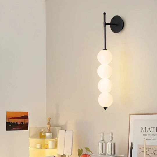 Nordic Wind Gourd Wall Lamp - Minimalist Led Milky White Light For Living Room Study Bedroom