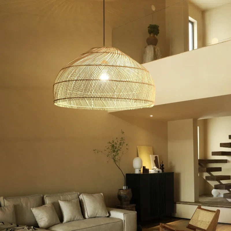 Modern Creative Handcrafted Rattan Art Lampshade Chandelier - Designer - Inspired Lighting Fixtures