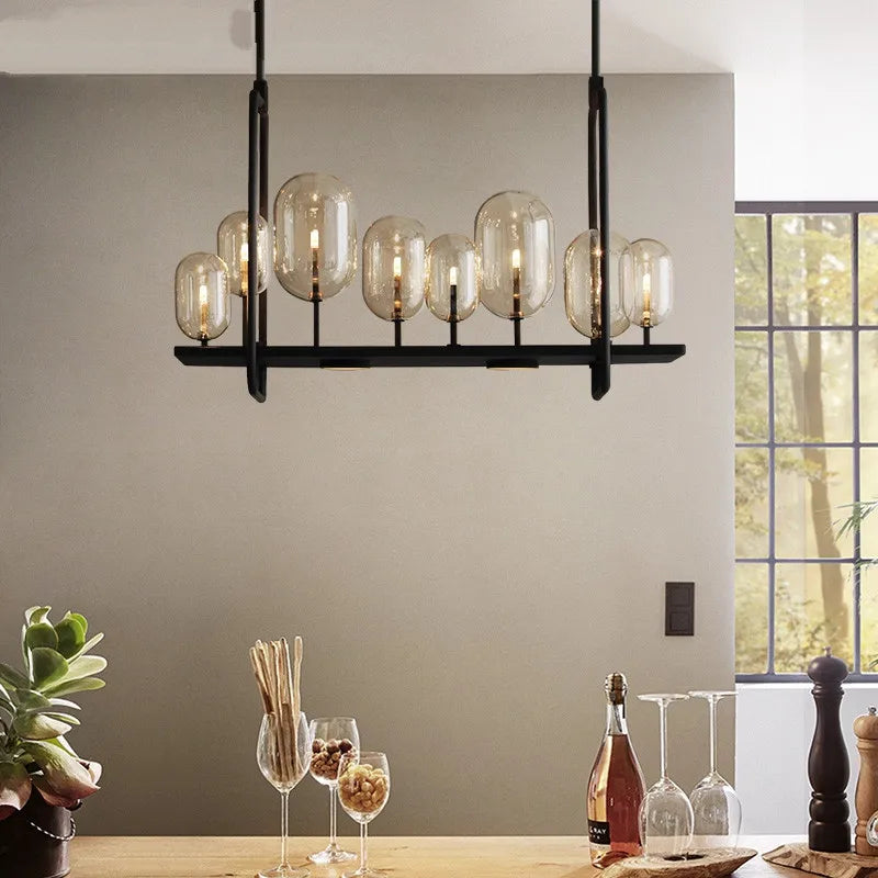 Industrial Glass Pendant Light For Kitchen And Restaurant - Retro Candle Design Luminaire Lights