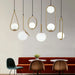 Modern Glass Ball Pendant Light Fixture - Elegant Luminaire Hanging Lamp With Gold Ring For