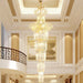 European - Style Duplex High Ceiling Chandelier - Golden Elegance For Grand Halls And Stairwell