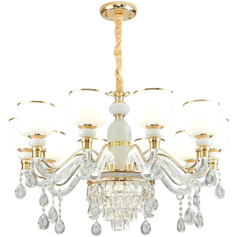 Elegant European Style Crystal Chandelier - Luxury Main Light For Living Rooms Dining And Villa