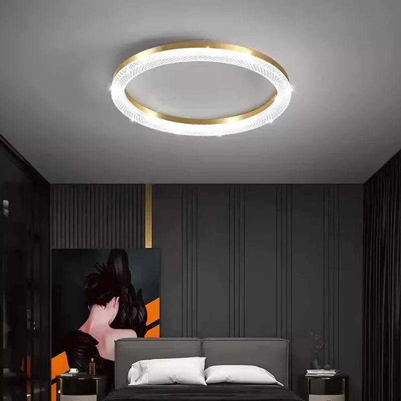 Nordic Gold Ceiling Light - Round/Square Led Lamps Ideal For Study Living Room Dining Luxurious