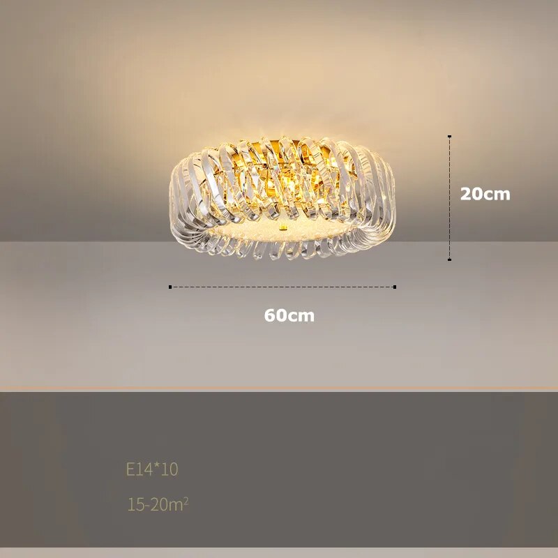 Olivia’s Art Deco Crystal Glass Led Chandelier 60Cm Ceiling Lamp / Gold Frame Warm Light Chandelier