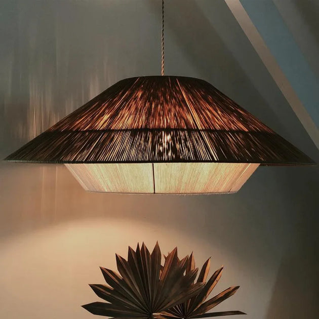 Japanese - Inspired Retro Chandelier - Woven Hemp Rope Pendant Lamp For Creative Home Decor Lights