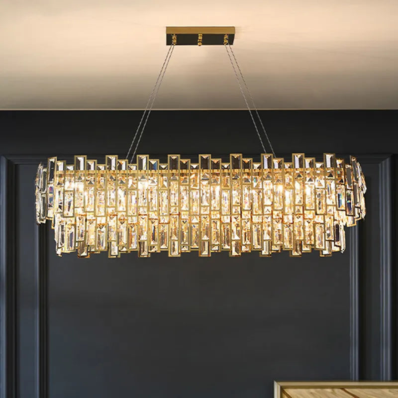 Luxury Golden Crystal Led Ceiling Lamp - Modern Round Chandelier For Dining And Living Rooms