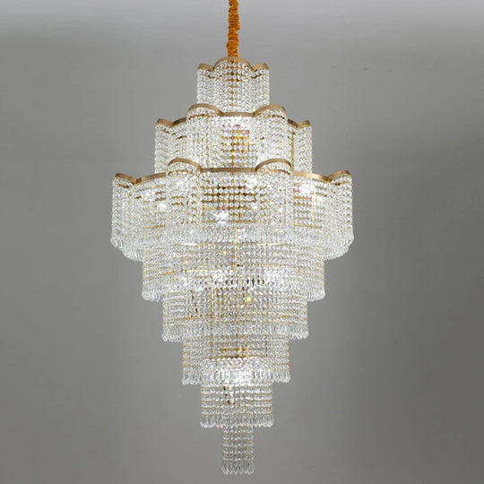 Modern Luxury Long Chandelier - Opulent Illumination For Staircases Villa Lobbies High Ceilings And