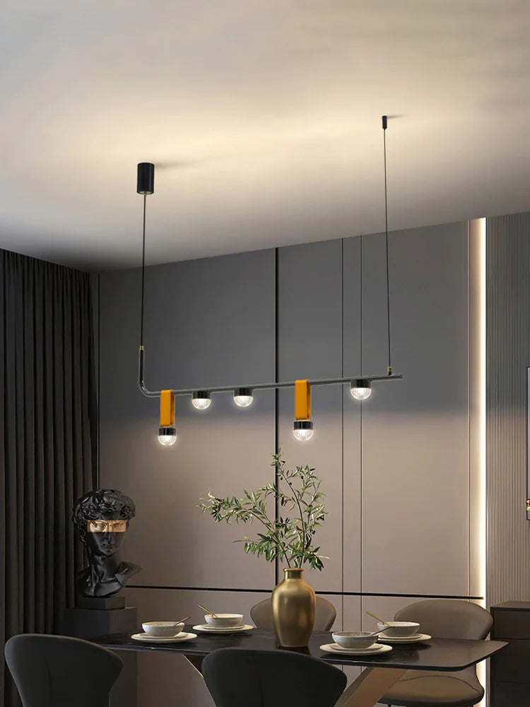 Modern Led Leather Chandelier - Nordic Pendant Light For Dining Room Kitchen Island And Ceiling