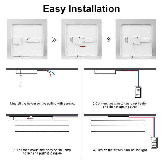 Modern Led Ceiling Lamp - Round/Square Lights In Various Wattages Perfect For Living Rooms And