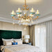 Elegant European Crystal Ceramic Chandelier - A Modern Light Luxury Fixture For Living Rooms