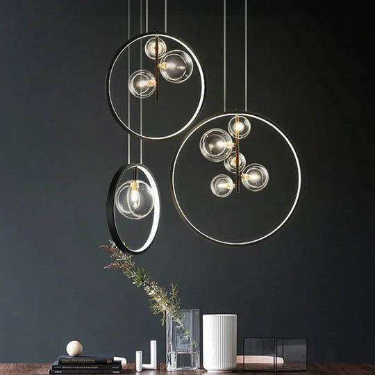 Designer Bubble Ball Chandelier - Nordic Glass Lighting For Dining Living Room And Bar Pendant