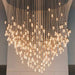 Exquisite Modern Long Staircase Chandelier - Large Gold Led Luxury Crystal Ball Fixture For Grand