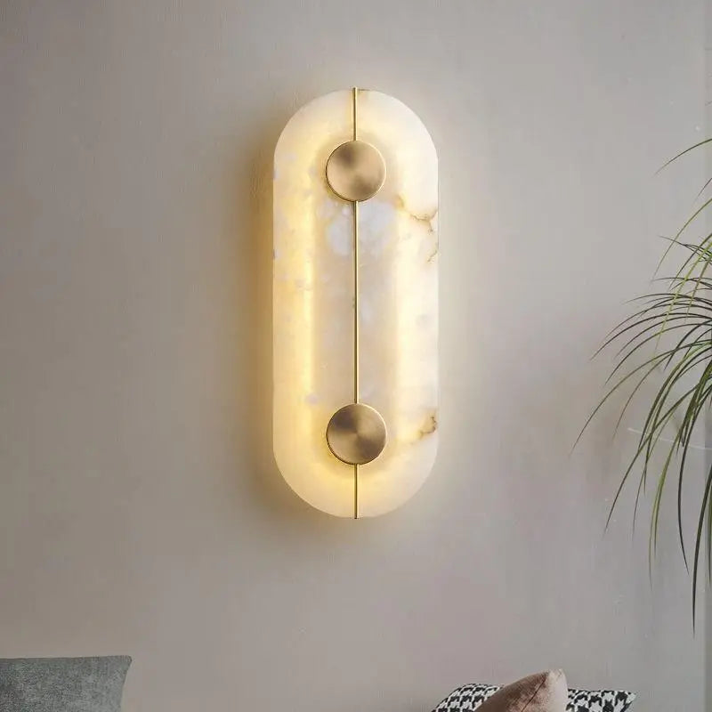 Nordic Modern Creative Marble Wall Lamp - Gold Copper Accents And Led Sconce For Stylish Living