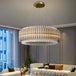 Luxury Led Chandelier For Living Room - Modern Round Glass Hanging Lamp In Gold Chandelier