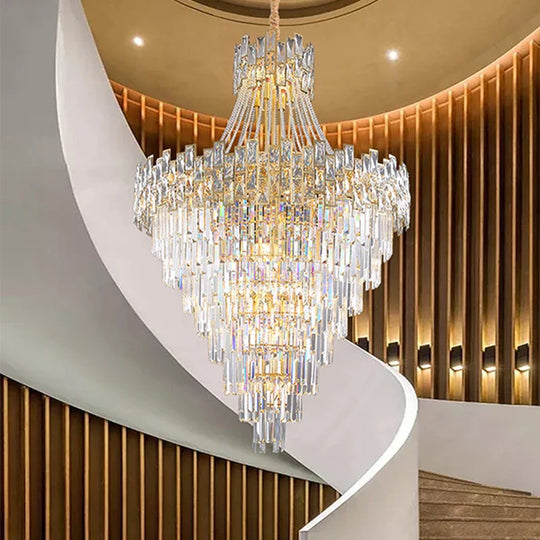 Modern Luxury Glass Crystal Chandelier - Hotel - Grade Decorative Lighting With Led Dimming