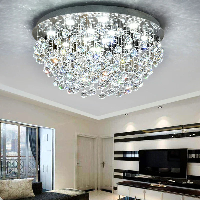 Modern Led Crystal Ball Rectangle Ceiling Lights - Contemporary Elegance For Living Rooms And