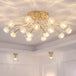 Luxury Dendritic Crystal Ceiling Lamp - Nordic Glass Flower Light Shade Led Chandelier For Bedrooms