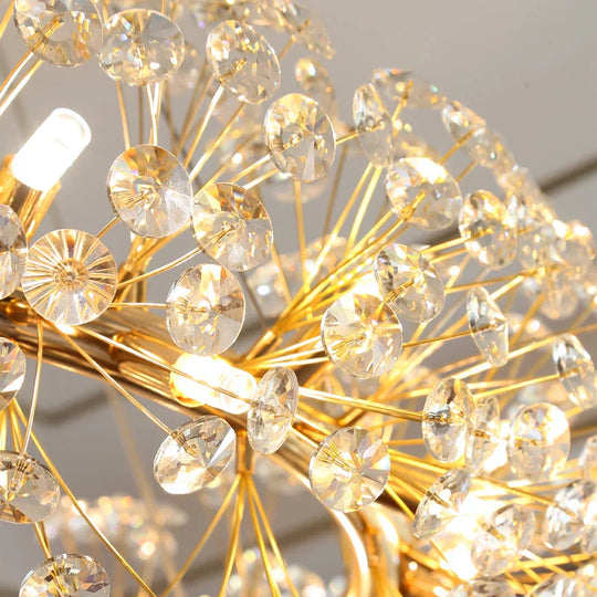 Elegant Modern Gold K9 Crystal Hanging Chandelier - A Luxury Led Fixture For Living And Dining